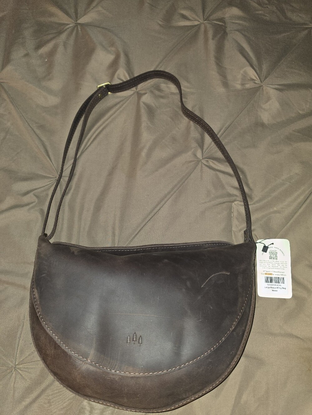 Portland Leather - Brand New - Oversized Dark Brown Koala Sling Bag - Picture 5 of 8